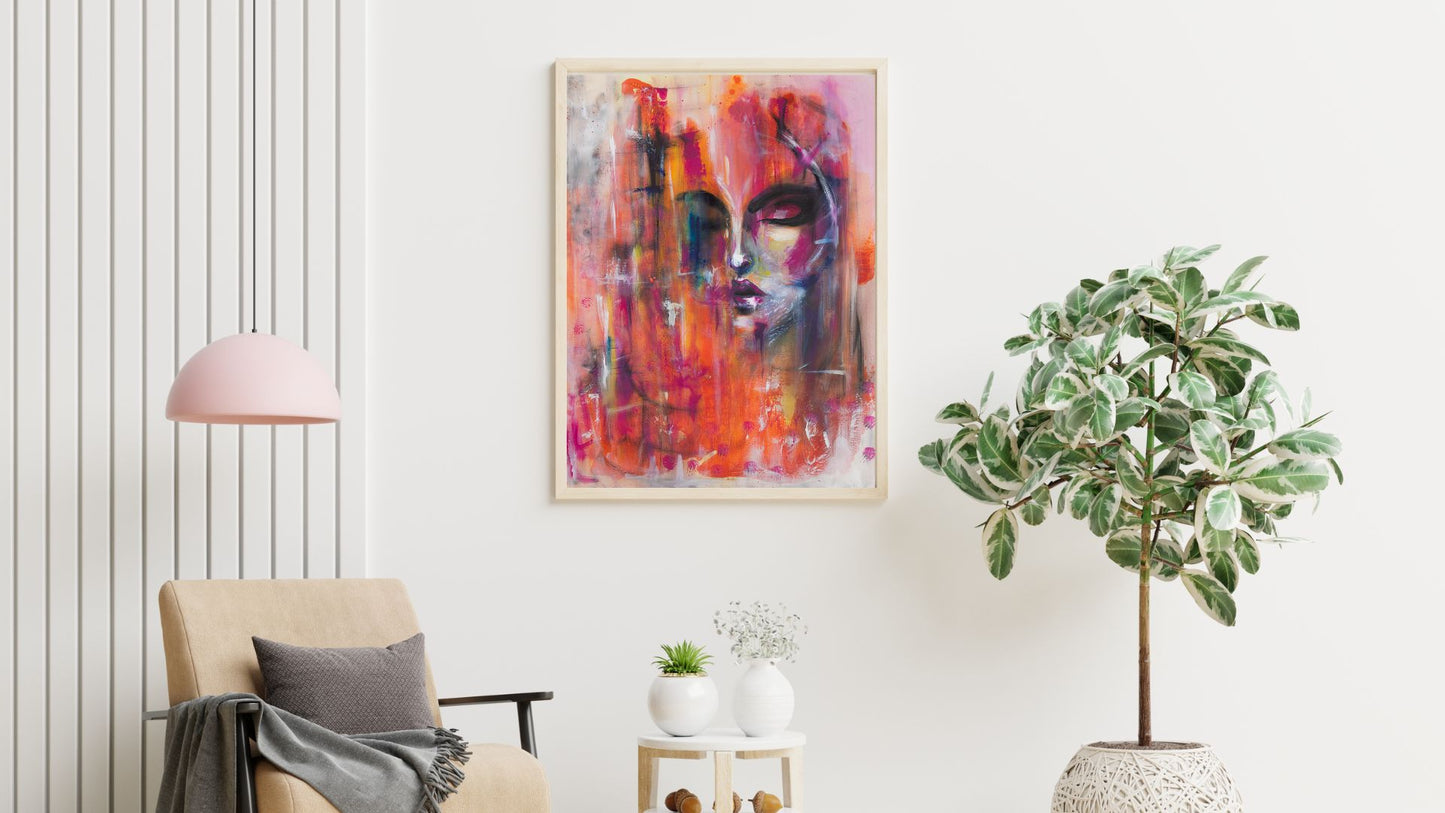 Lady in Red – 60x80 cm | Kunst, die Eleganz und Leidenschaft vereint