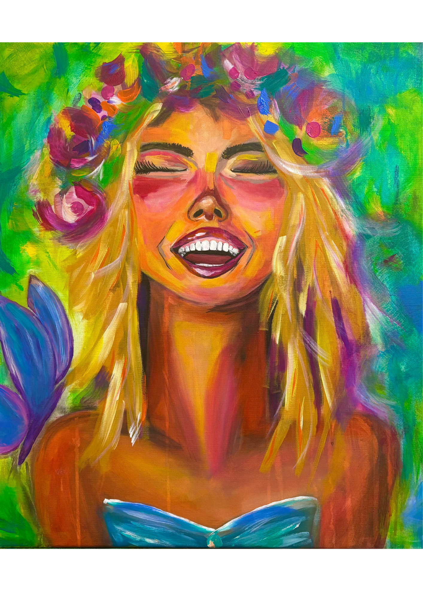 Strahlende Freude – 50x70 cm | Kunst, die Lebensfreude und Weiblichkeit feiert