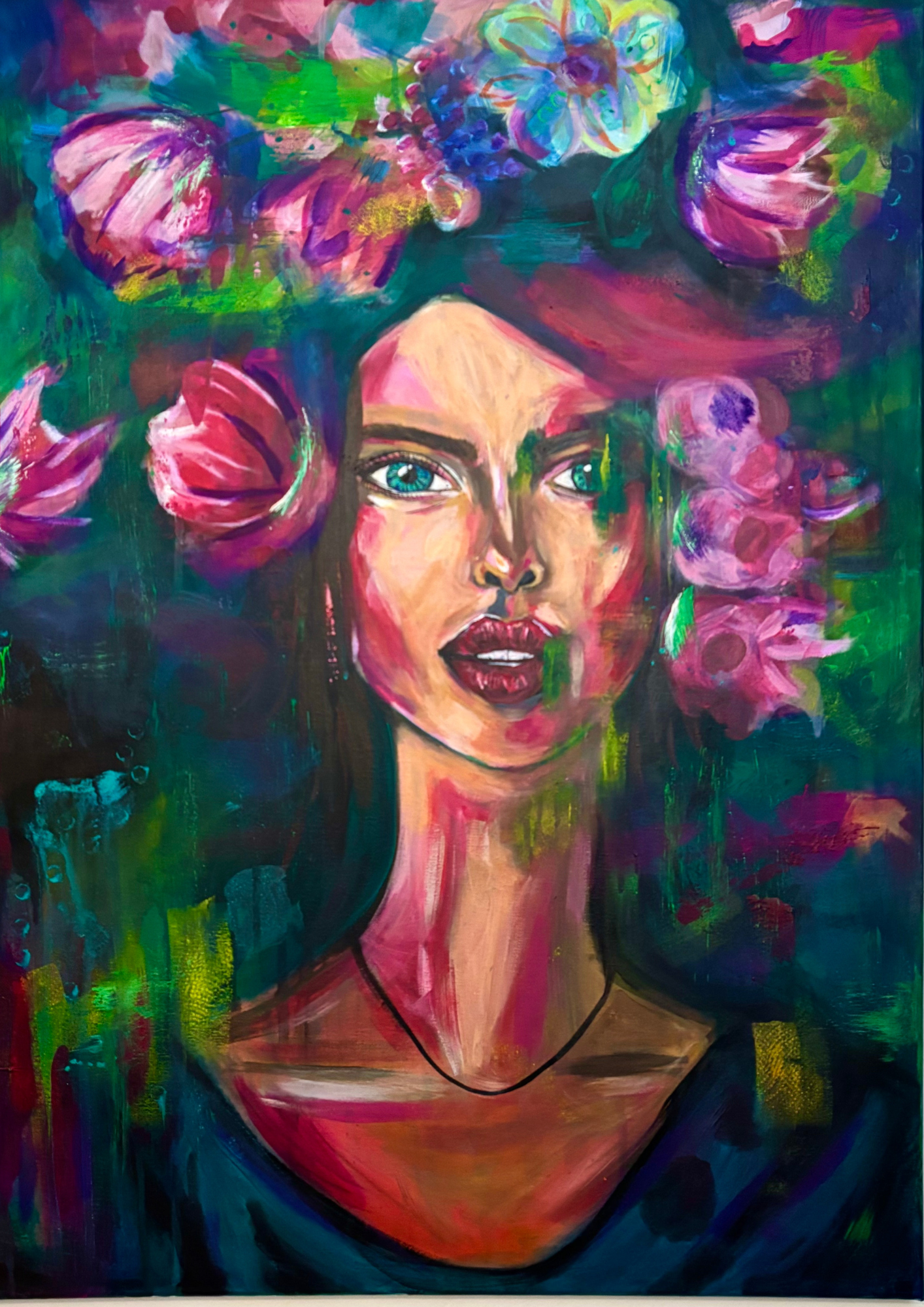 Blühende Seele – 60x80 cm | Kunst, die Stärke und Schönheit vereint