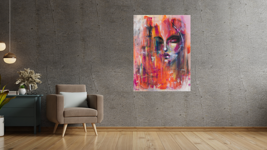 Lady in Red – 60x80 cm | Kunst, die Eleganz und Leidenschaft vereint